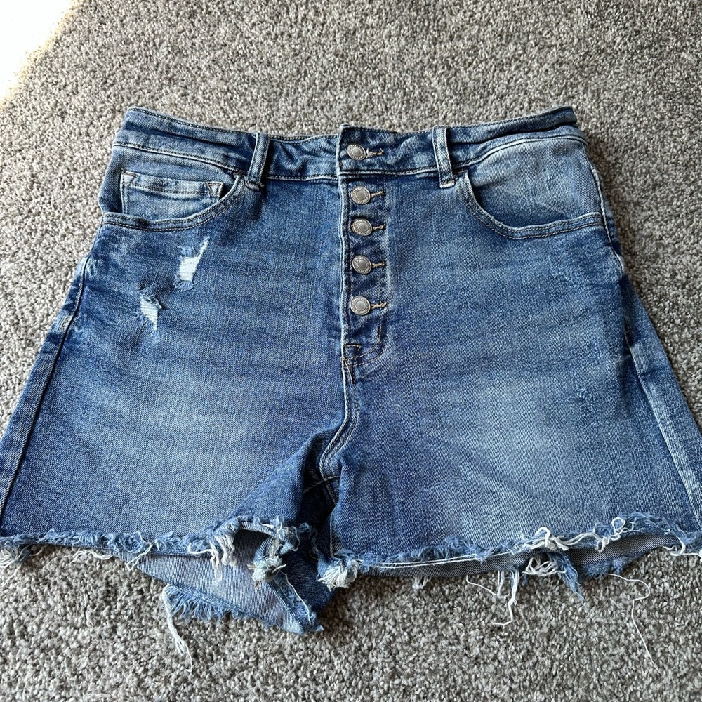 VERVET BY FLYING MONKEY High Waist Blue Denim Shorts